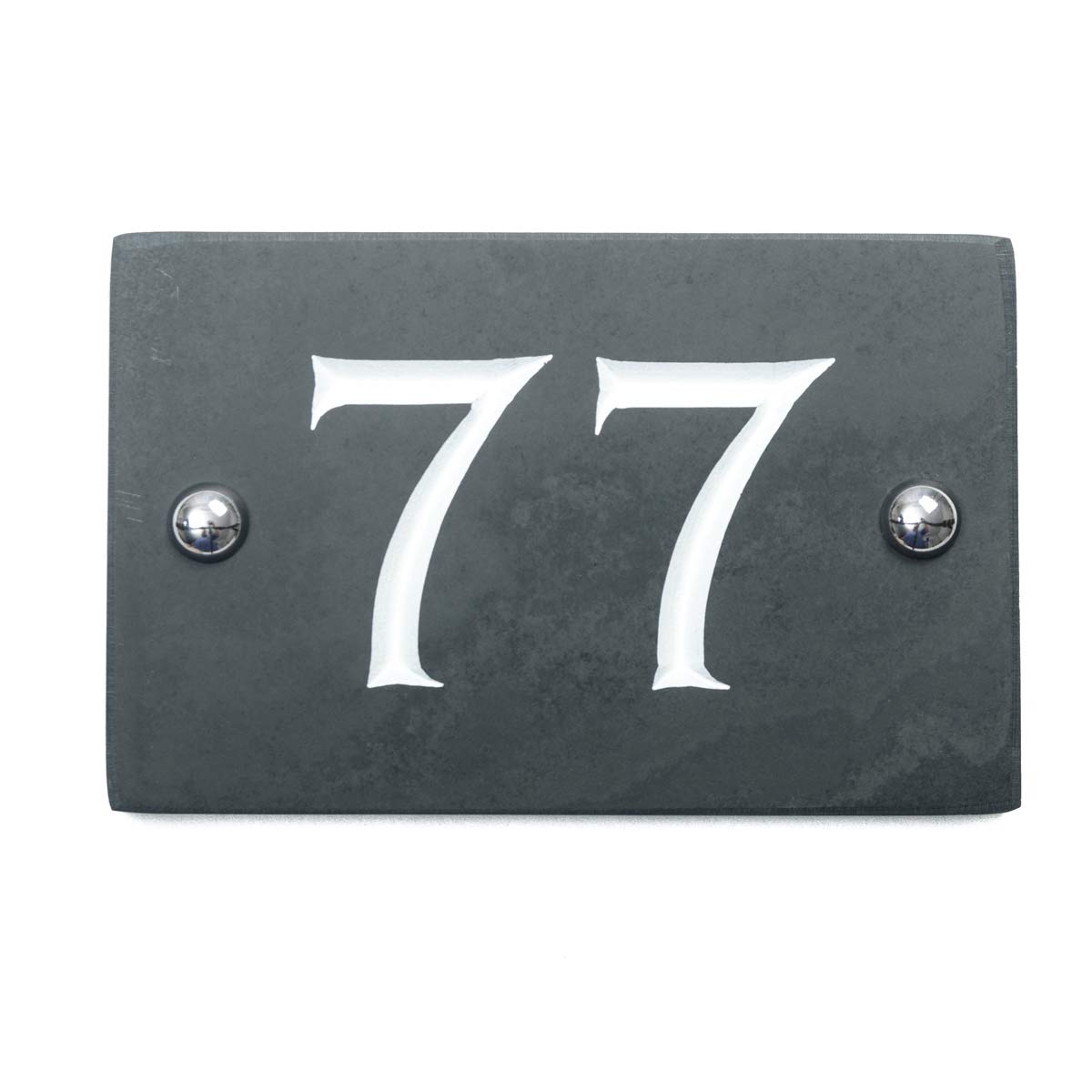 Slate Engraved House Number 77 — image 1