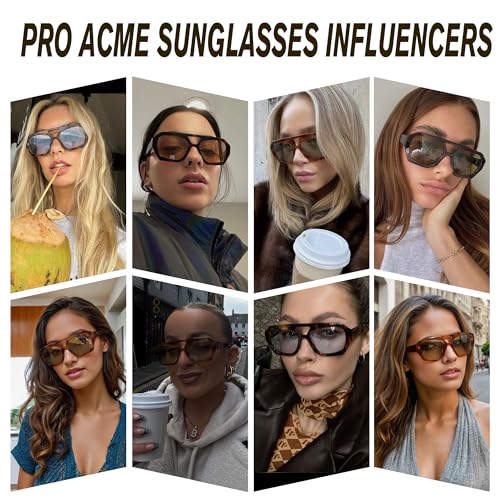 Pro Acme Retro Square Aviator Sunglasses Hexagonal Double Bridge Vintage Trendy Shade Sun Glasses4