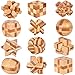 Chonor 12 Pezzi Premium Rompicapo in Legno - Classico Gioco di Mente IQ Test 3D Puzzle Brain Teaser Giocattoli Educativi Logica Gioco di Cube per Bambini e Adulti - Perfetto Regalo e Idea Decorazione