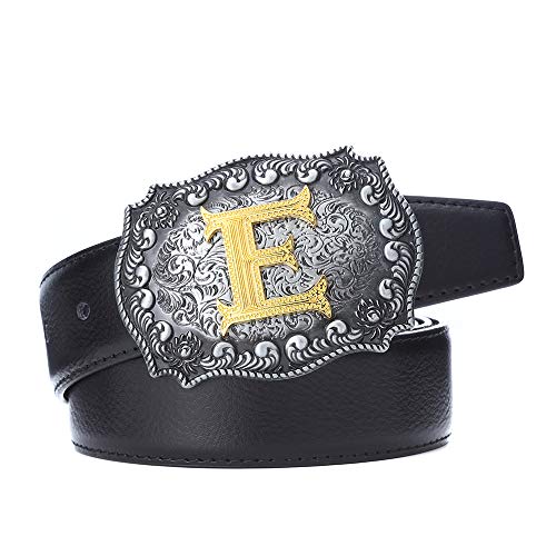 Image of HUABOLA CALYN Belt Buckle Men, Western Cowboy Rodeo Small Alphabet Letter ABCDMRJ to Z Initial Belt Buckles for Women