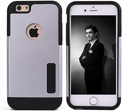 Iphone 6 Case, [Izet] Extra Protective Dual Layer with Tpu and Pc for Apple Iphone 6 (4.7) [Heavy Duty] Protective Case Drop Absorption Protective for Apple Iphone 6 Case 4.7 Inch [Izet] (Sliver)
