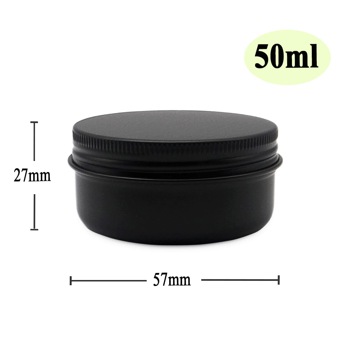 Wopanxye 10pack 50ml Aluminum Tin, 50 Gram Black Container Leak Proof Cosmetic Jars - Image 2