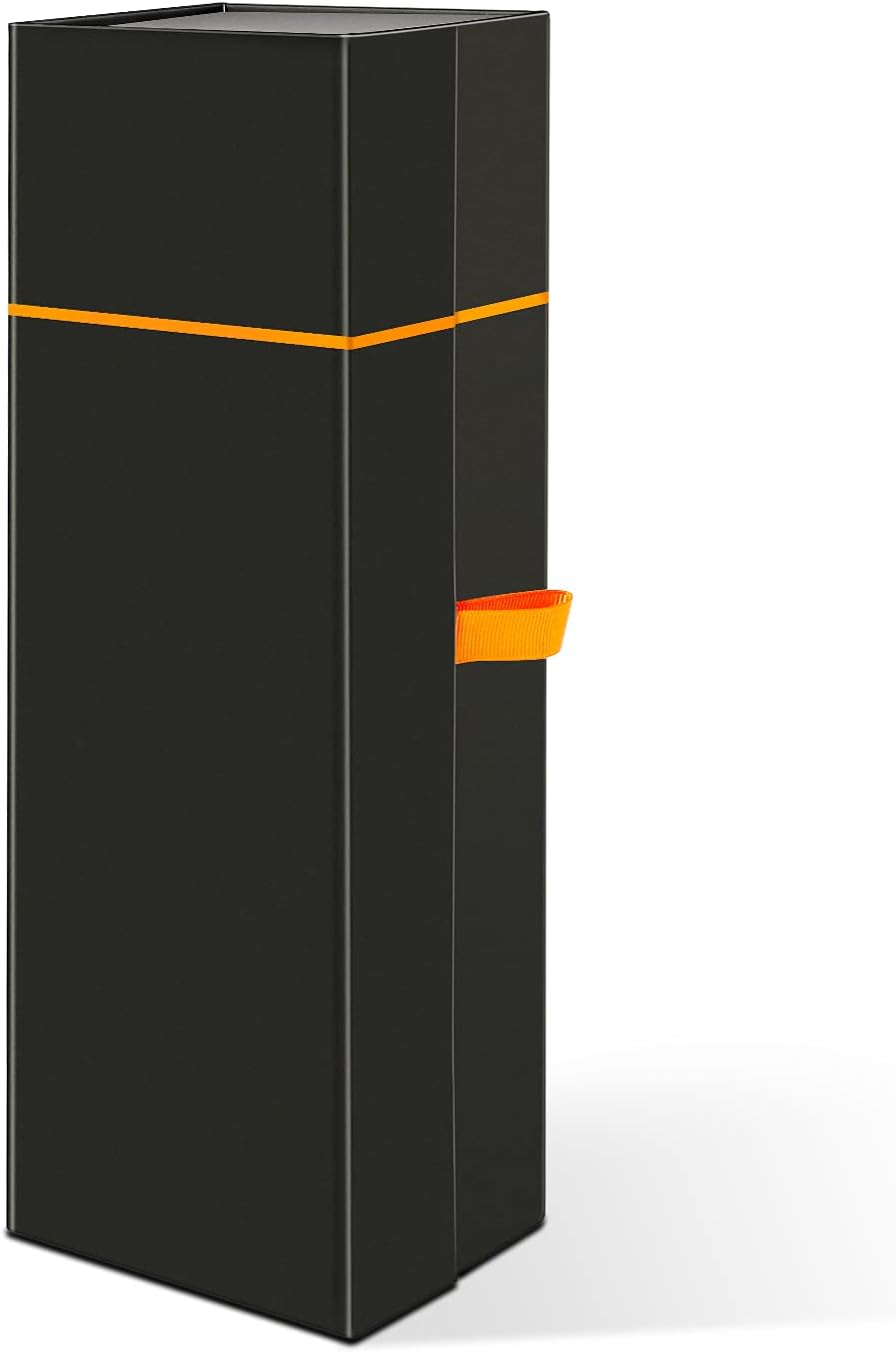 PACKHUB Wine Gift Box 12.8x3.7x3.7 In, Bottle Gift Boxes for Liquor, Wine and Champagne, Magnetic Closure Collapsible Gift Boxes,Glossy Black