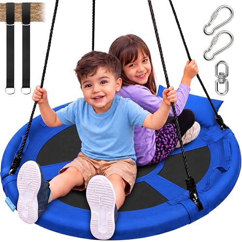 SereneLife Saucer Swing with Tree Hang Kit, 40in Seat