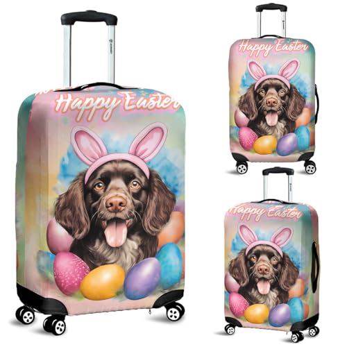Happy Easter Dog with Bunny Ear Headband and Flowers Travel Accessories2
