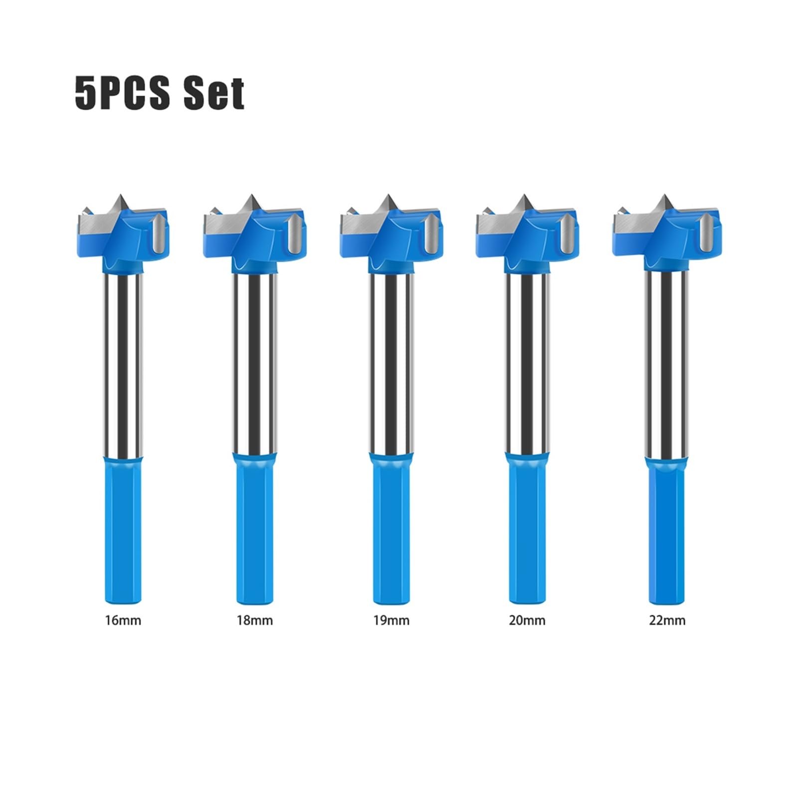 Punta da trapano for alesatura con cerniera gambo esagonale Taglierina for sega a tazza 16-50 mm Carburo di tungsteno(5PCS)