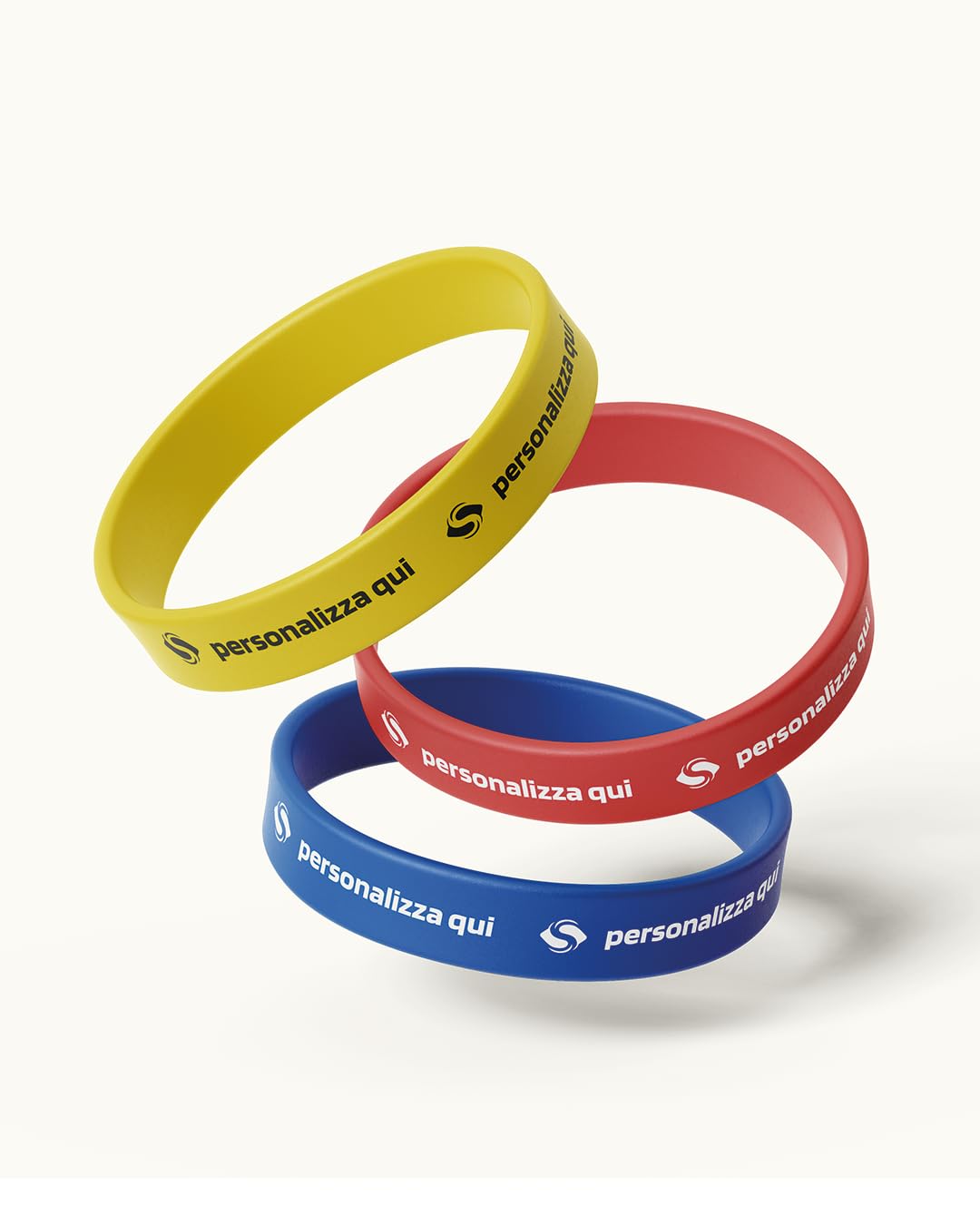 Braccialetti in silicone personalizzabili 200x12x2 mm, serigrafia, 8 colori