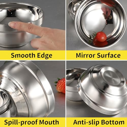 Fisden FI-SOUPBOWL-304SS-6P 6 Pack 18/8 Stainless Steel Bowl, Double Walled Insulated Soup Bowls thumb #4