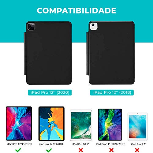Capa iPad Pro 12.9″ 4a Geração WB - Magnética Ultra Slim Com Alça Preta