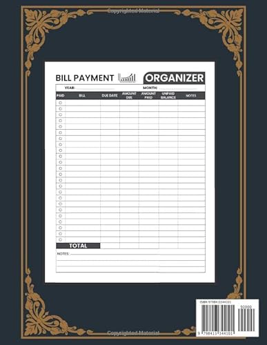 Bill Payment Tracker: 12 Month Undated Bill Planner and Organizer | bill tracker notebook | Expense