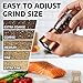 Premium Salt and Pepper Grinder Set with Bamboo Holder - 6 oz, Copper Stainless Steel - S&P Spice Shakers - Refillable & Adjustable Coarseness Hand Mill for Spices & Seasonings - by PJC-Kitchen