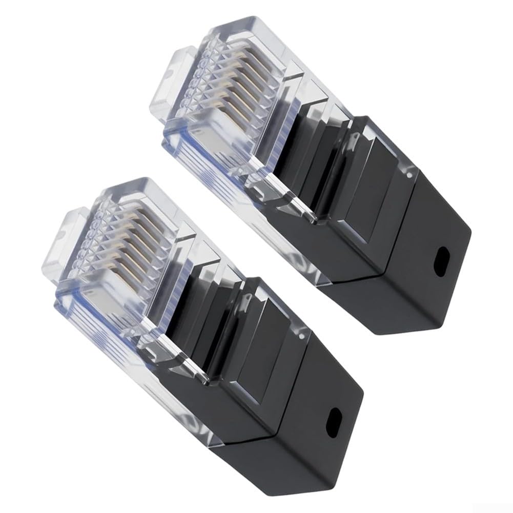 RJ45 Abschlusswiderstandsstecker mit 120 Ohm eingebaut für Ethernet-Kurzschlusstests 8P8C Loopback Verifizierungswerkzeuge für Netzwerkkabel und Diagnosegeräte, Schwarz, 2 Stück