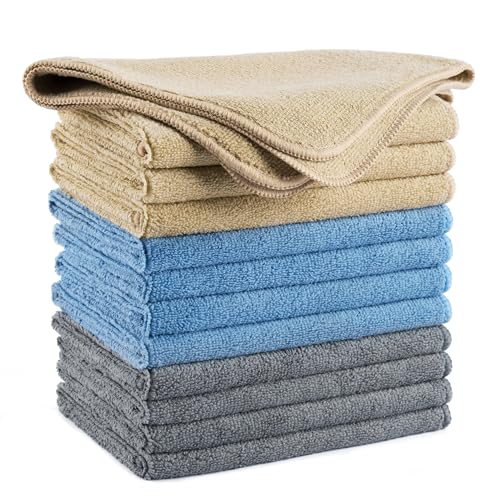 POLYTE-340-GSM-Multipurpose-Microfiber-Cleaning-Towel-14x14-in-12-Pack POLYTE 340 GSM Multipurpose Microfiber Cleaning Towel, 14x14 in, 12 Pack - Image 1