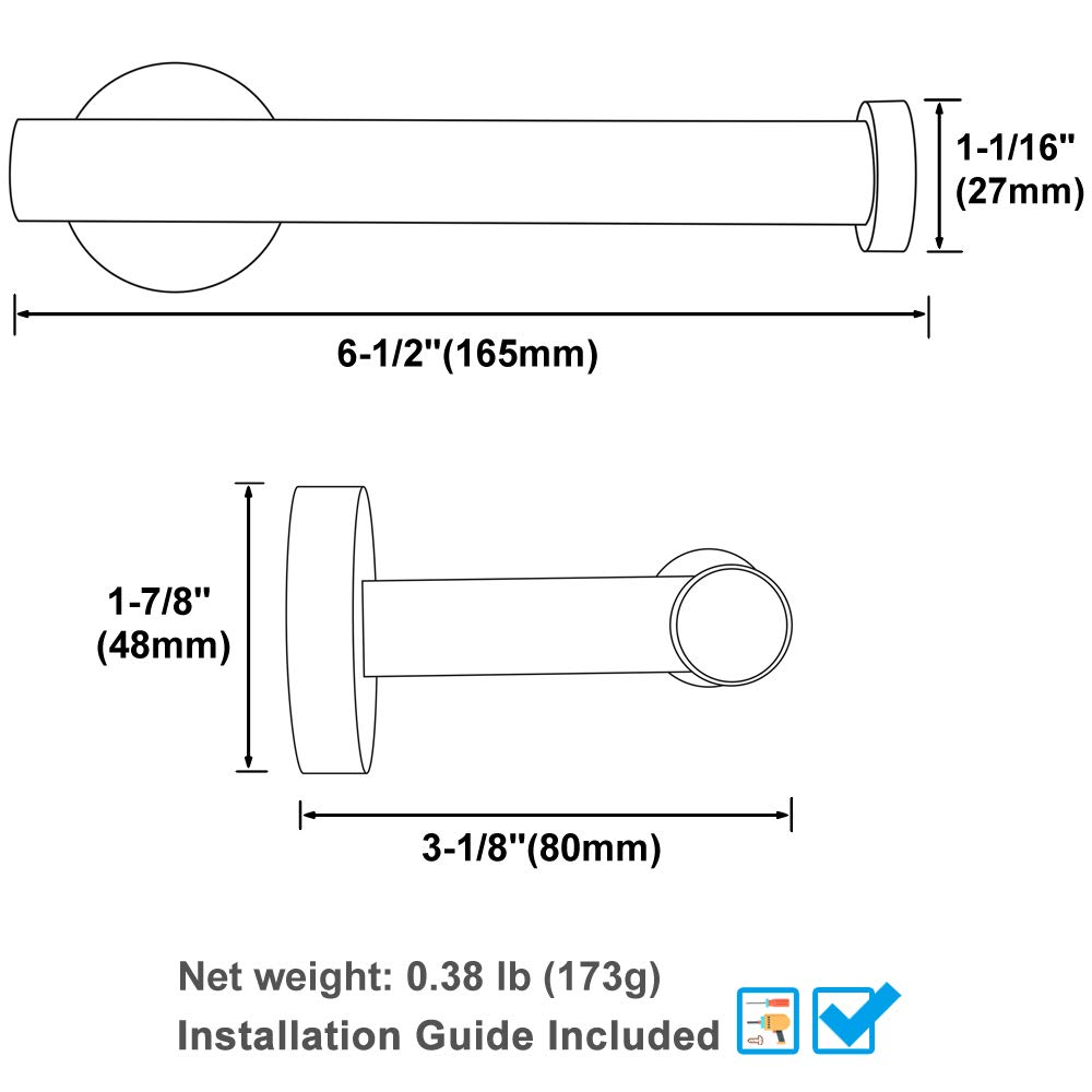 Angle Simple Toilet Paper Holder Polished Chrome, Toilet Paper Roll Hanger — Amazon image 9