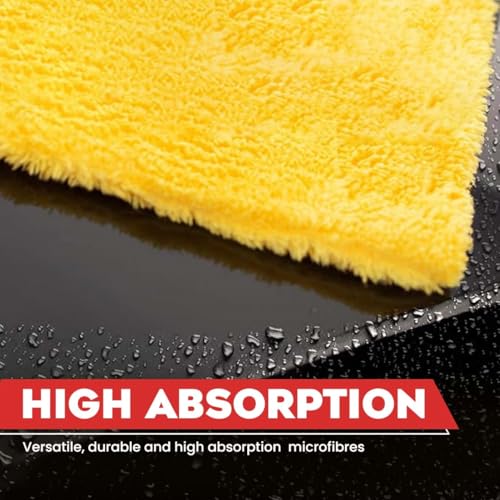 Image of Autofy Multipurpose Microfiber 800 GSM Pack of 2-40cm x 40cm Cleaning Towel Microfibre Cloth Highly Absorbent Dust Towels for All Vehicles Bikes Cars Glass Kitchens - Multicolour