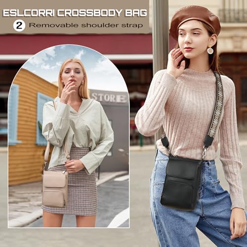 Eslcorri Small Crossbody Bags for Women Leather Cell Phone Purse Multi Pocket Wallet Shoulder Handbag with Card Slots2
