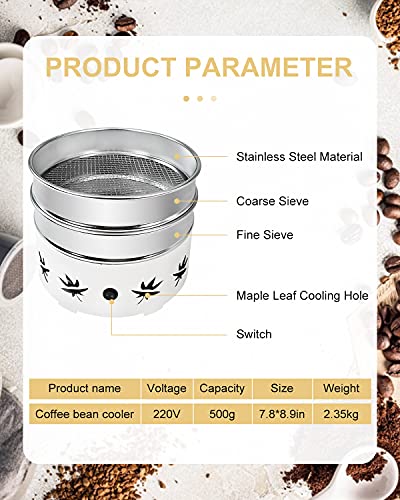 YUCHENGTECH Kaffeebohnenkühler 500g Coffee Beans Cooler Kühlung von GeröSteten Kaffeebohnen Ektrische RöStküHlmaschine… - Image 3