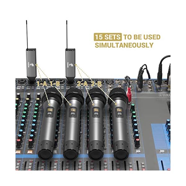 TONOR Wireless Microphone, UHF Dual Cordless Metal Dynamic Mic System with Rechargeable Receiver, for Karaoke Singing, Wedding, DJ, Party, Speech, Church, Class Use, 200ft (TW-630) - Image 7