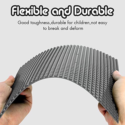 Image of Lekebaby 6 Pack Classic Baseplates 10 inch x 10 inch, Building Base Plates for Building Bricks, 100% Compatible with Major Brands and Activity Table-Baseplate, Sturdy & Safe, Age 3 and up Kids, Grey