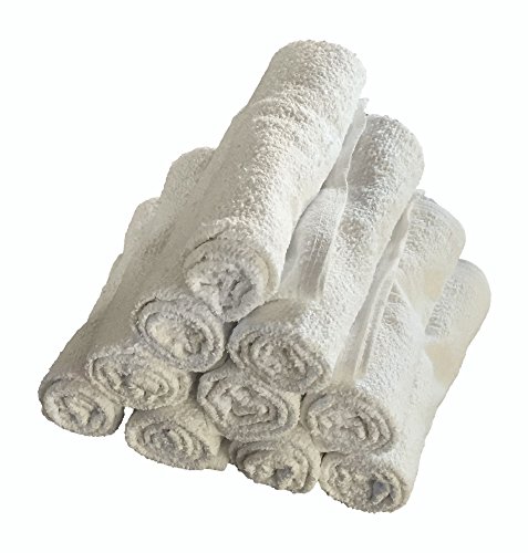 Beauty Salon Towels Economical White 15X25 Beauty Spa Gym Hand Towel 100% Cotton Set of 12 Double Stitched Hems