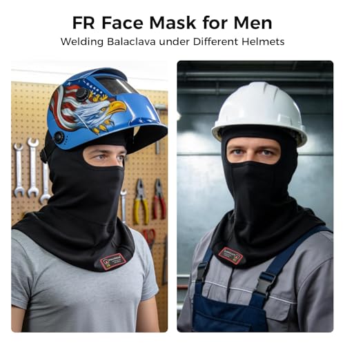 Image of FR Balaclava Face Mask Flame Resistant Balaclava FR Mask for Men Arc Rated NFPA2112 CAT2 Cover Hood for Welding