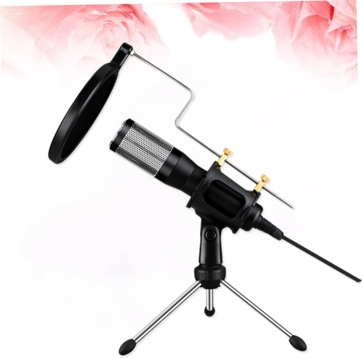 SHOWERORO Computer Conference Desktop Voice Chat Microphone Long Distance USB Plug and Play Omnidirectional for Compatible