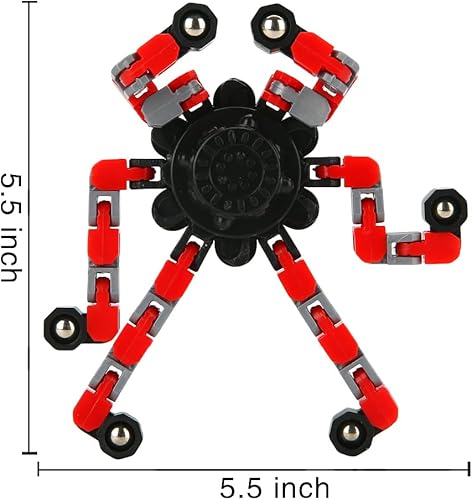 Miniatura 8 de Paquete de 16 Fidget Spinners deformables para aliviar el estrés, juguete sensorial, robot, giratorio en espiral mecánico, juguete de cadena