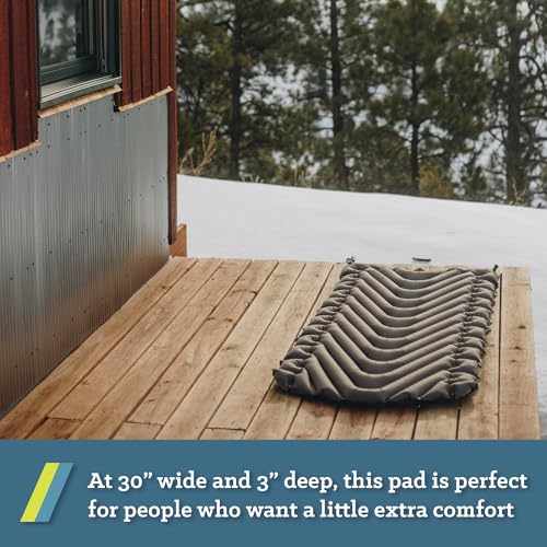 Image of Klymit Static V Luxe Sleeping Pad, Lightweight Lofted Camping Air Mattress for Tents and Cars with Body Mapping Tech, 3 In Thick Grey