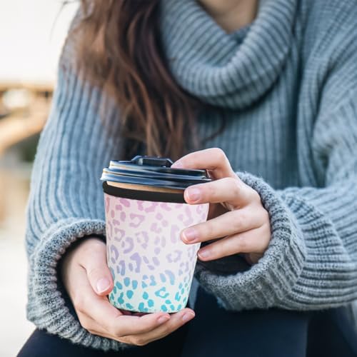 Image of Reusable Insulated Sleeve for Iced Coffee Cup, 3-Pack Coffee Neoprene Drink Sleeve for Cold & Hot Drinks, Beverage Holder for Iced Coffee (Gradient Leopard)