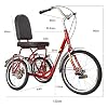 WRHOPR Bike Three Wheel Bike, Adult Tricycle Comfort Bicycles Bike with Seat Backrest Basket Three Wheel Cruiser Bike for Seniors Women Men Cycling Pedalling #2