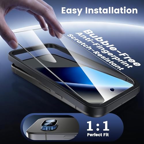 Image of Mr.Shield Easy-X Screen Protector for Google Pixel 11 /11 Pro /10 /10 Pro | Pixel 9 / 9 Pro [2 Pack] Tempered Glass Guard, Military Grade Shatterproof, Easy Installation Tray, HD Clarity, Case-Friendly