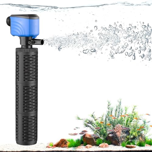 Aulofee 100-300 Gallon Aquarium Filter, Internel Fish Tank Filters, Submersible Turtle Tank Filter for Large Tanks & Small Ponds, Whisper Filter, Saltwater & Freshwater