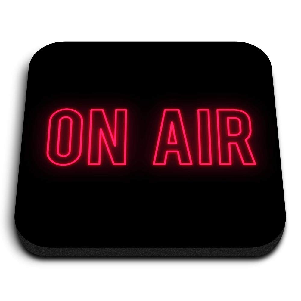 Destination Vinyl Ltd Multicolor 1 X Square Mdf Fridge Magnet - On Air Neon Sign Radio Tv Studio 45929