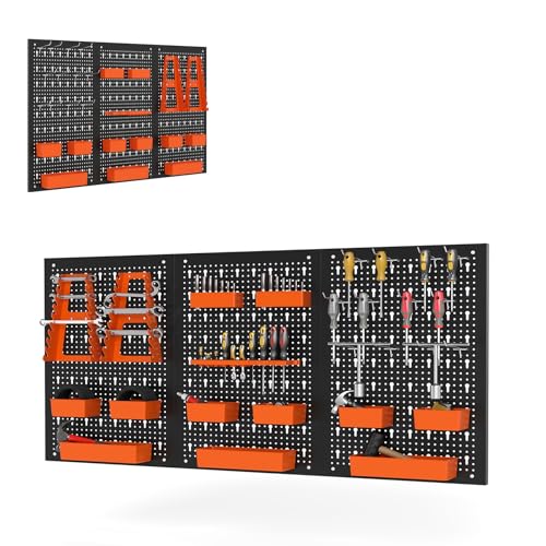 *Fine del Disordino* A differenza delle cassette degli attrezzi disordinate, questo pannello porta attrezzi da parete utilizza in modo ottimale lo spazio della parete e ti aiuta a organizzare tutti i tuoi strumenti a colpo d'occhio e a portata di mano.