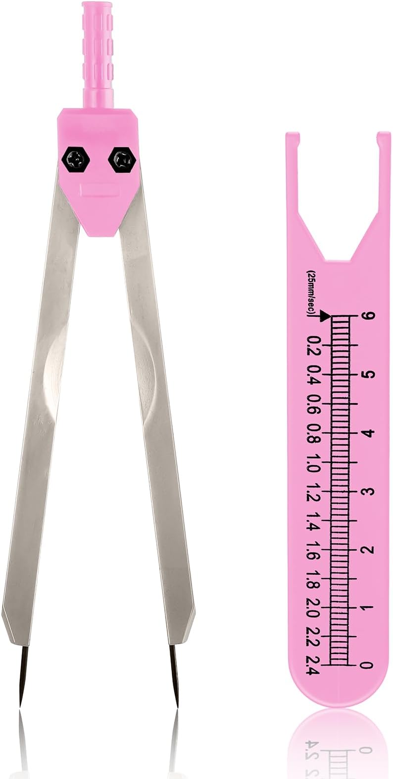 EKG Calipers ECG Calipers Measuring Tool with Ruler EKG Caliper Divider for Measuring Electrocardiographs Nurse or Doctor Electrocardiogram Measuring Tool for Nursing (Pink)