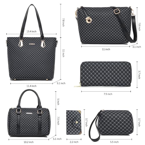 Image of OTMIPIML Purses and Handbags for Women Synthetic Leather Tote Crossbody Bags Satchel Purses Set 6pcs | Set