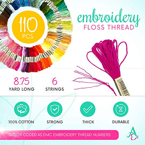 Image of Athena's Elements Embroidery Floss | Rainbow Thread for Embroidery, Cross Stitch Thread, Customized Independent Packaging(100 Colors)(Unicorn Color Palettes)
