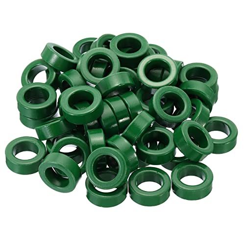 PATIKIL Ferrita Toroide Núcleo, 50uds Toroide Núcleo 0.9'ODx0.6'IDx0.3'H Ferrita Anillos Transformador Ferrita Toroide Núcleos para Filtros EMI/RFI, Verde