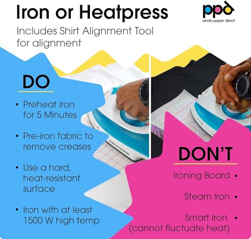 Image of PPD 20 Sheets 8.5x11 inch Iron-on Heat Transfer Paper Mixed Fabrics Inkjet