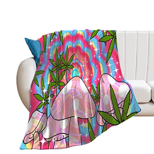 Silmonkeyuls Mushroom Psychedelic Flannel Fleece Throw Blanket #TOP27