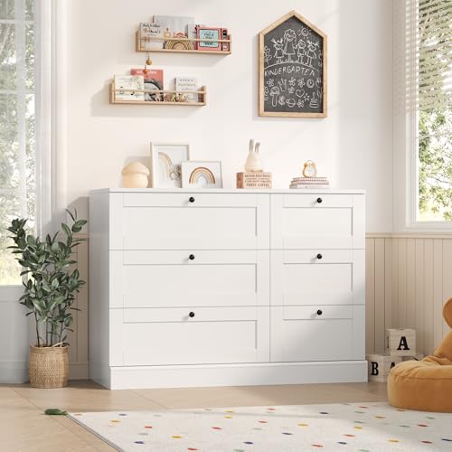 HOSTACK 6-Drawer White Dresser for Organized Living - Image 3