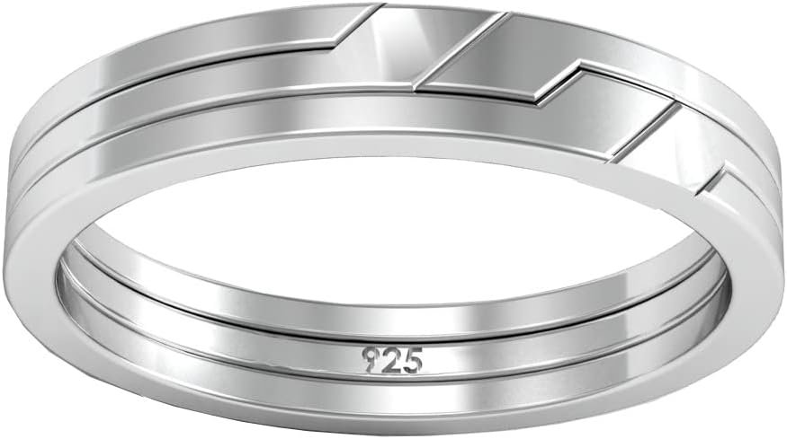 3 Band Chain design 925 Sterling Silver Turkish puzzle ring, 18K Gold plated Yellow color or Silver color Braided Knot interlocking ring