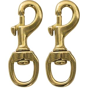 Aufodara 2er Messing Karabiner mit Federhaken