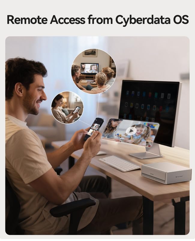 ORICO MetaHome NAS, CyberData OS, Remote Access & Smart Media Scraping, HDD Slots * 2, NVMe M.2 SSD Slots * 2, 2.5 GbE * 2, USB A * 2, USB C * 1, HDMI * 1, CS200Pro(Diskless)