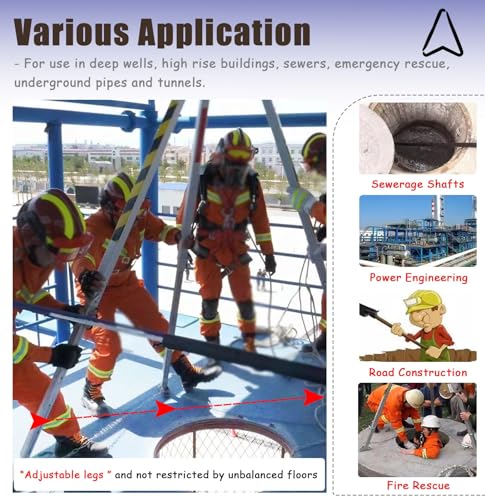 Kit trépied pour levage et sauvetage, capacité de 544,3 kg avec treuil, idéal pour les espaces confinés et les travaux en hauteur