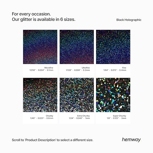 Eco Friendly Biodegradable Glitter, Black Holographic, Super Chunky (1/8" 0.125" 3mm) - Image 3