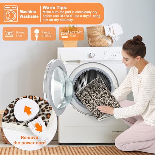 Image of Deepsoon Heating Pad,Electric Heating Pads for Back,Neck,Moist Heating Pad for Abdomen Shoulder Knee Legs,Dry /Moist Heat&Auto Shut Off,Mother's Day Birthday for Men and Women,Leopard Print,33x17 Inch
