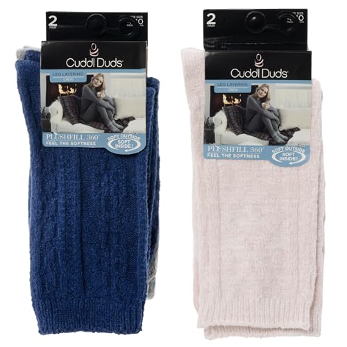 Image of Cuddl Duds Women Super Soft Multicolor Easy Care Crew Boot Socks 4 Pair