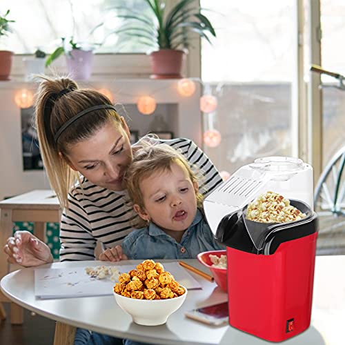 FOUVIN Popcornmaschine Heißluft Popcorn Maker Machine für Zuhause, 1200W Automatische Popcornmaker ohne Fett & Öl, BPA… – Bild 3