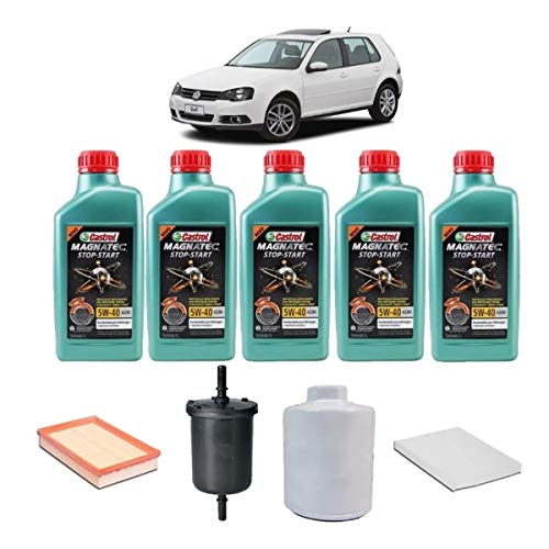 Troca Óleo Castrol 5w40 E Filtros Vw Golf 1.6 8v 2007 A 2014